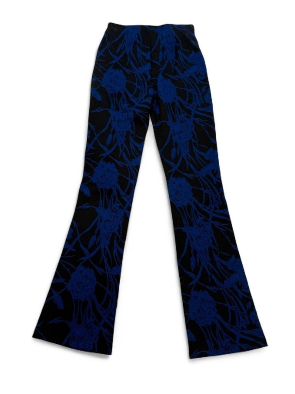 Zara black/blue floral flare pants